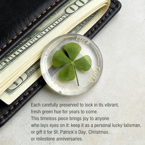 Real Preserved Four-Leaf Clover Lucky Charm Gift Token