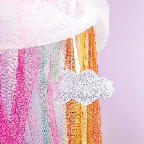 Rainbow Bed Canopy for Girls - Tulle Hanging Net for Beds & Reading Corners