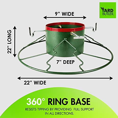 Heavy Duty Steel Christmas Tree Stand for 6-12 Ft Live Trees, Green