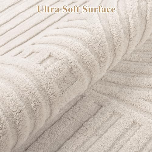 5x7 Soft Washable Area Rug, Non-Slip Boho Arch Pattern Floor Carpet