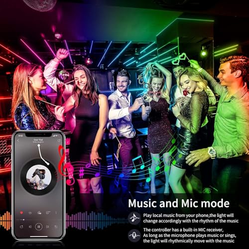 AILBTON 20ft RGB LED Strip Lights Music Sync Color Changing with App & Remote