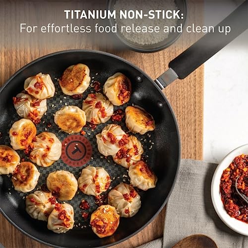 12-Inch Hard Anodized Nonstick Frying Pan with Lid - Oven Safe Skillet