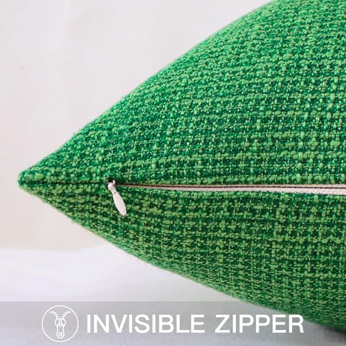 OTOSTAR Christmas Green Linen Throw Pillow Cover 18x18 Inch Set of 1 for Home Decor