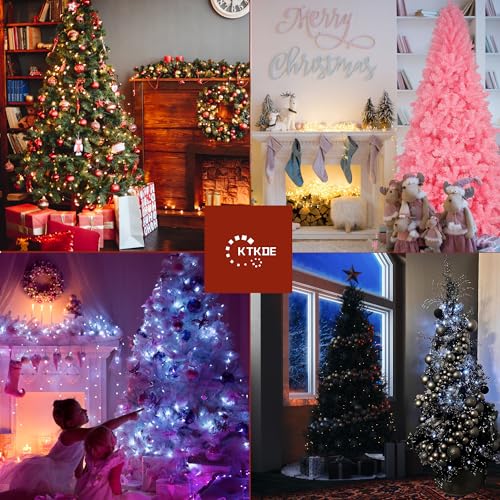 6ft Black Pre-Lit Artificial Christmas Tree with LED Lights & Accessories