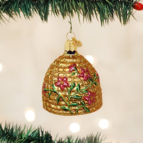 Bee Skep Handcrafted Glass Christmas Ornament