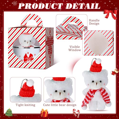 Christmas Mug Gift Set - 6 Enamel Coffee Mugs with Bear Dolls & Gift Boxes