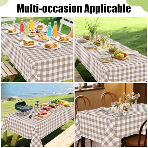 Waterproof Vinyl Tablecloth with Flannel Backing, 60x84 Buffalo Plaid
