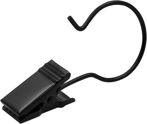 Coideal Curtain Clips Hooks - 60 Pack Metal Gutter Clips for Outdoor Christmas Lights | Black