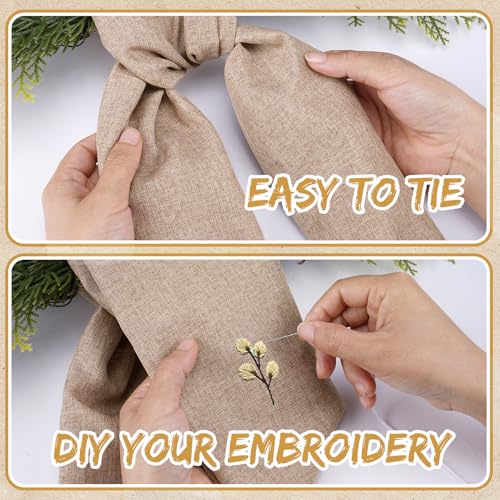 Burlap Wreath Sash 4-Pack - 55 Inch Rustic Plain Bow for Front Door