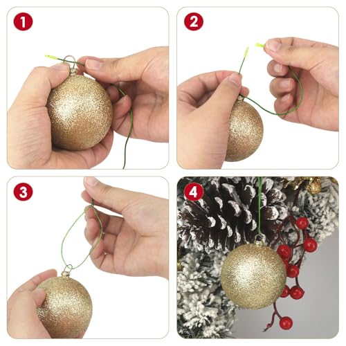 200 Pack Green Christmas Ornament String Hangers with Snap Fasteners