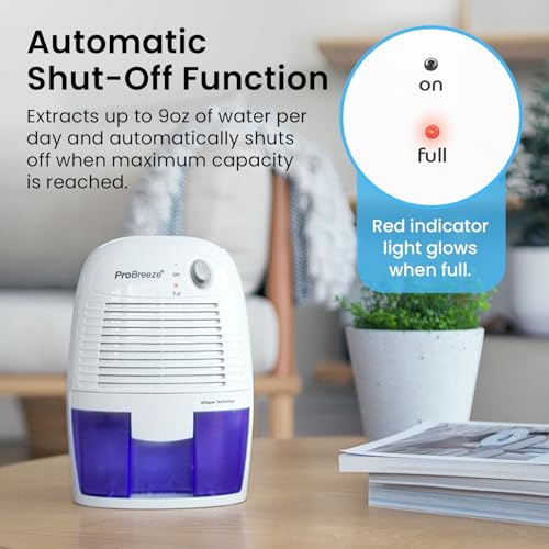 Pro Breeze Electric Mini Dehumidifier for Home, Compact & Portable