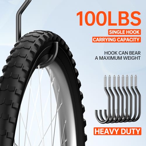 8-Pack Heavy Duty 6-Inch Bike Hooks for Garage Wall and Ceiling Storage