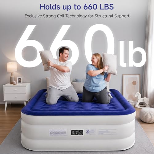 Self-Inflating Air Mattress with Built-In Pump, 18 Inch Twin Blow Up Bed