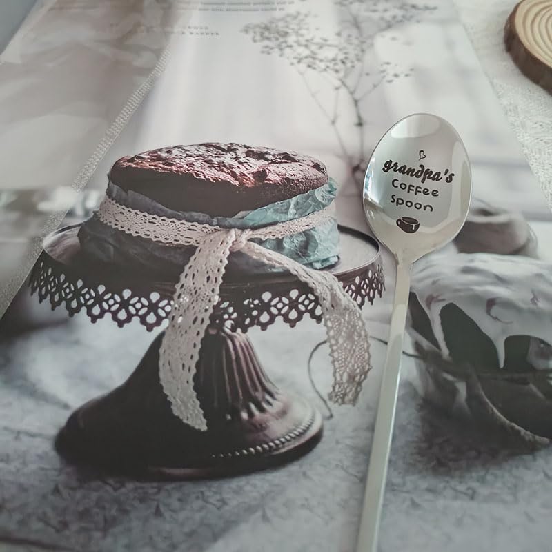Grandpa Coffee Spoon - Engraved Gift for Grandfather from Grandkids - Father's Day, Christmas, Birthday Gift from Granddaughter or Grandson