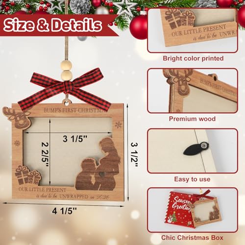 COCHIE 2026 Ultrasound Pregnancy Christmas Keepsake Photo Frame Ornament - Baby Bump Decor