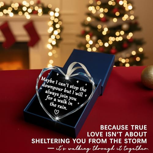 Rain Variation Heart Ornament – Encouragement Gift for Women with Inspirational Message