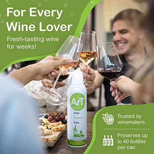 ArT Wine Preserver Gas Kit - 1 Pack for Red & White Wine Preservation, Keeps Wine Fresh Up to 30 Days