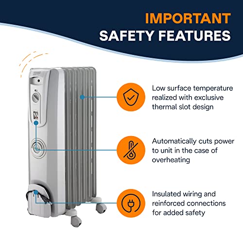 De'Longhi 1500W Oil Filled Radiator Electric Space Heater