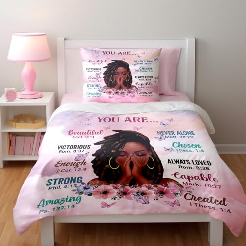 Twin Size Comforter Set with Inspirational Quotes & Design