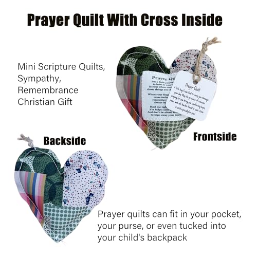 2-Pack Handmade Prayer Quilts - Pocket-Sized Comfort 4x4
