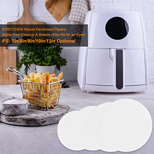 8 Inch Non-Stick Parchment Paper Rounds - 100 Pack Pre-Cut Baking Circles