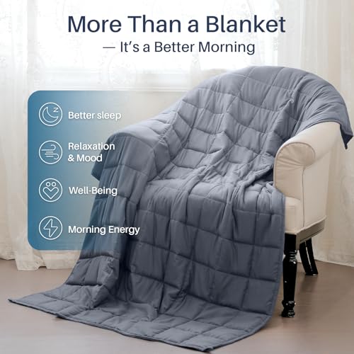 Cooling Weighted Blanket for Adults - Dark Grey, 48"x72", 15lbs