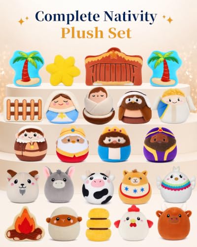 EPUMP Nativity Advent Calendar 2026 for Kids Toddlers Adults 24 Days Holiday Gift - Plush Nativity Scene