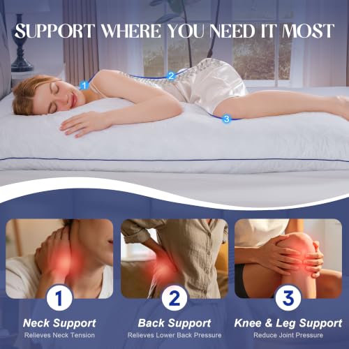 Memory Foam Body Pillow for Side Sleepers - 20 x 54 Inch, Soft & Breathable