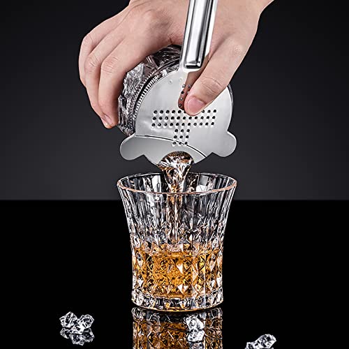 6 Pack Stainless Steel Cocktail Strainers with Spring for Bartenders & Home Mixology