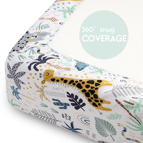 Yoofoss Pack and Play Sheets 2-Pack - Stretchy Soft Mini Crib Sheets