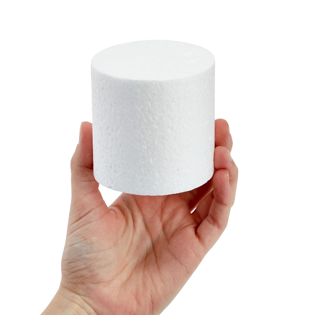 Juvale Round Foam Cake Dummy - 3", 4", 5" & 6" Dia x 3" H White 4-Pack - Cake Decorating Foam & Faux Wedding Props