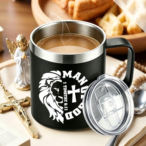 Christian Gifts for Men - Faith, Bible Verse Mug & Religious Accessories Set