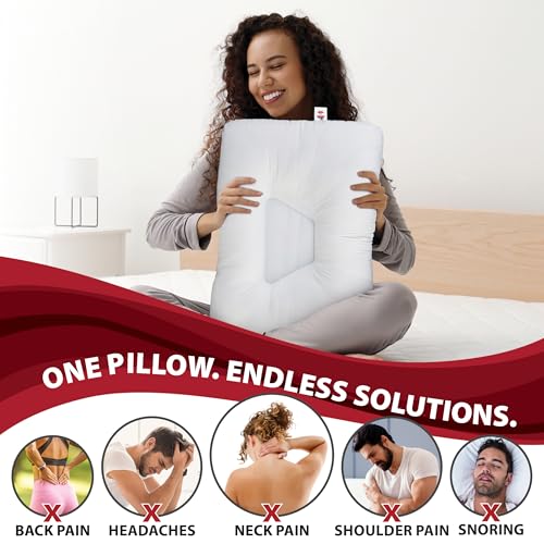 Cervical Neck Pillow for Pain Relief - Adjustable Ergonomic Support