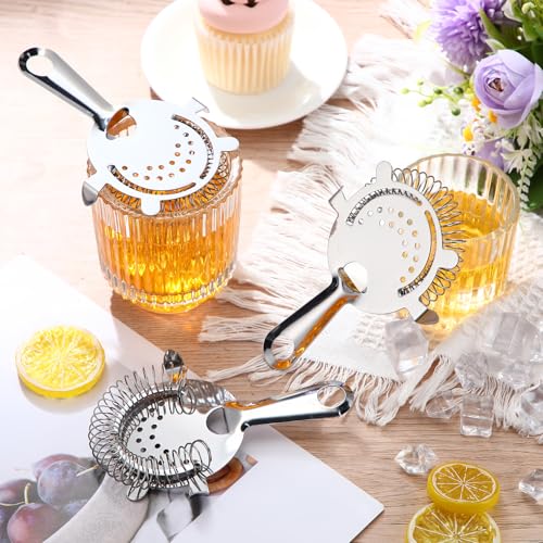 16 Pack Stainless Steel Cocktail Strainers 6 Inches Bar Tool for Bartenders & Mixologists