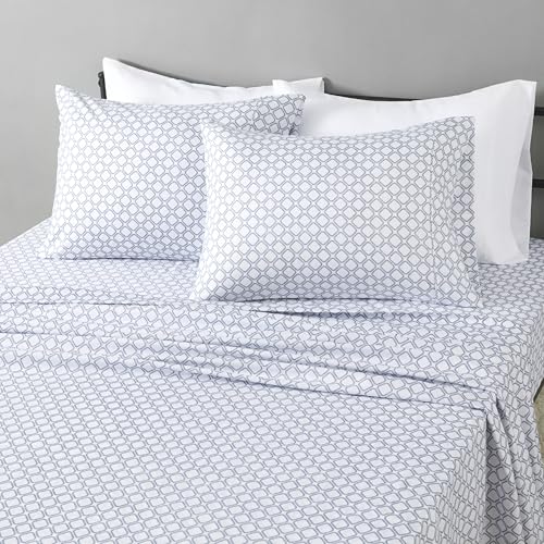 Ultra-Soft Microfiber 4-Piece Bed Sheet Set, Full Size, Aqua Print