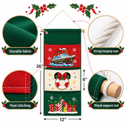 Magopera Green Christmas Fish Extender Door Hanger for DCL Gift Exchange - Festive Cabin Organizer with Pockets