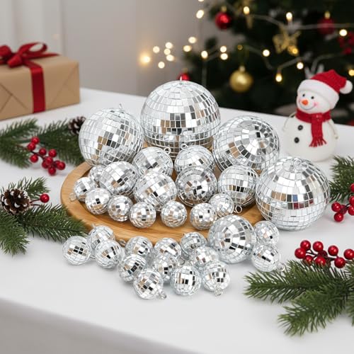 54 Pcs Mini Disco Ball Decorations - Reflective Hanging Ornaments for Parties & Events