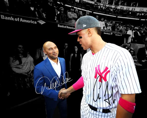 Autographed Sports Memorabilia Wall Art - Derek Jeter & Aaron Judge Photo Print