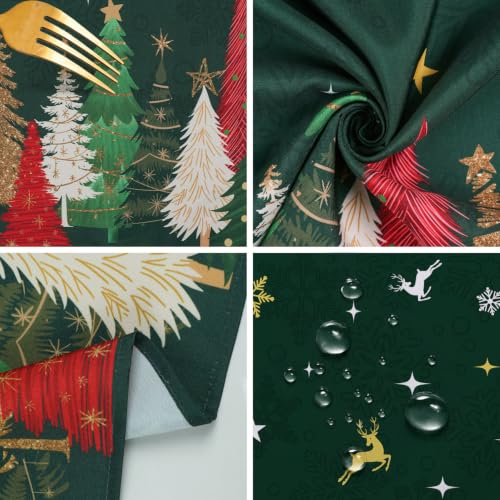 HSOWKDN Xmas Green Rectangular Christmas Tablecloth 60 x 120 Inch Waterproof & Washable