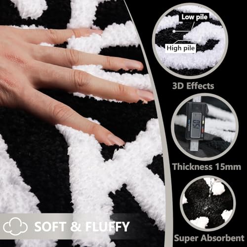 Get Naked Bath Mat Black Cute Bathroom Rug 16 x 24 Non Slip Absorbent