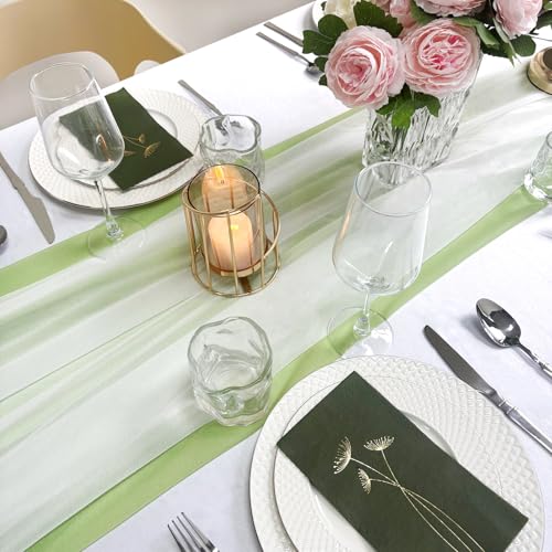 Burgundy Red Chiffon Table Runner 10ft x 28in Elegant Wedding Decor - 1Pcs