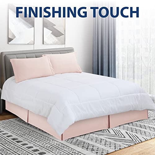 Full Size Pleated Bed Skirt - 14 Inch Drop Brushed Microfiber Dust Ruffle