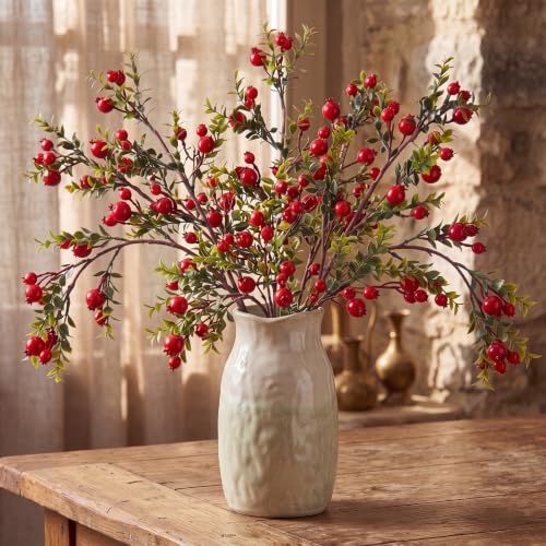 6-Pack Artificial Pomegranate Branches Decor — 24in & 29in Foam Stems