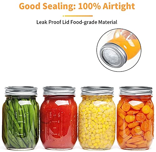 100pcs Regular Mouth Canning Lids, 70mm Mason Jar Lids for Canning, Reusable Leak Proof Split-type Lids, Food Grade Material (70mm, Silver)