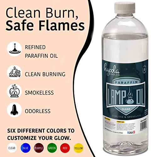 Clear Liquid Paraffin Lamp Oil - Smokeless Clean Burning Fuel, 32 oz