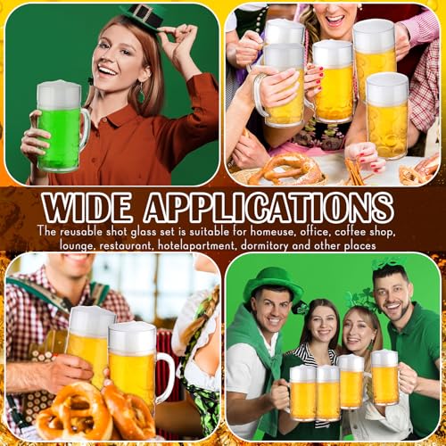 10 Pcs Large 34 Oz Plastic Beer Mugs with Handle - Shatterproof Stein