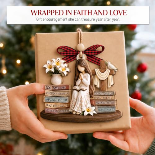 God Says I Am Christian Christmas Ornament - Faith-Based Bible Verse Decor - Variation: God Says 1