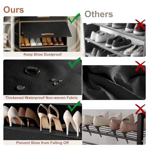 5-Tier Shoe Cabinet with Door - 20-Pair Dustproof Shoe Storage Rack