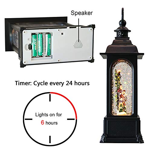 Christmas Musical Snow Globe Lantern with 6-Hour Timer, Carolers Scene