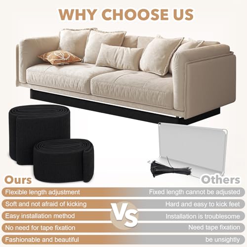 Under Couch and Bed Blocker for Toys, Adjustable Gap Guard - 3" x 132"